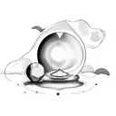 fortune teller with crystal ball tattoo design idea