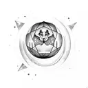 fortune teller with crystal ball tattoo design idea