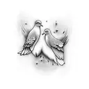 two doves  tattoo design idea
