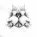 two doves  tattoo design idea