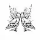 two doves  tattoo design idea