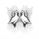 two doves  tattoo design idea