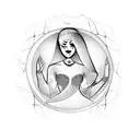 fortune teller with crystal ball tattoo design idea