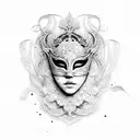 beautiful, elegant venetian mask tattoo design idea