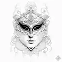 beautiful, elegant venetian mask tattoo design idea