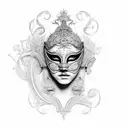 beautiful, elegant venetian mask tattoo design idea