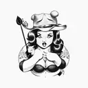 chubby pin-up girl tattoo design idea