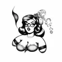 chubby pin-up girl tattoo design idea