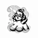 chubby pin-up girl tattoo design idea
