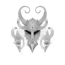 African mask tattoo design idea