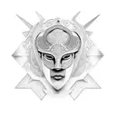 African mask tattoo design idea