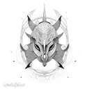 African mask tattoo design idea