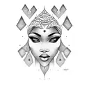 beautiful African queen tattoo design idea