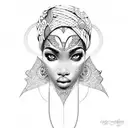 beautiful African queen tattoo design idea
