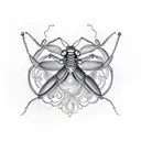 Praying mantis tattoo design idea