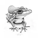 frog smoking pipe tattoo design idea