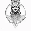beautiful African queen tattoo design idea