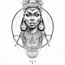 beautiful African queen tattoo design idea