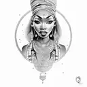 beautiful African queen tattoo design idea