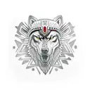 stone sleeve with Aztec warrior and wolf headdress  tattoo design idea
