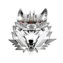 stone sleeve with Aztec warrior and wolf headdress  tattoo design idea