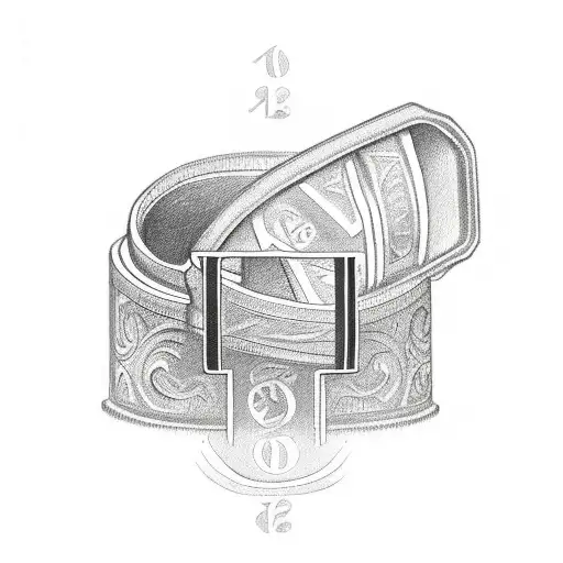 belt design on arm with date of birth in middle in roman letters 13 September 97 with some extra design to fill gaps  tattoo design idea