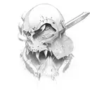 cross to sword tattoo design idea