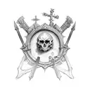 cross to sword tattoo design idea