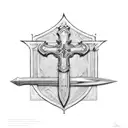 cross to sword tattoo design idea