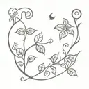 moon, ivy vines, 224 incorporated into the design tattoo design idea