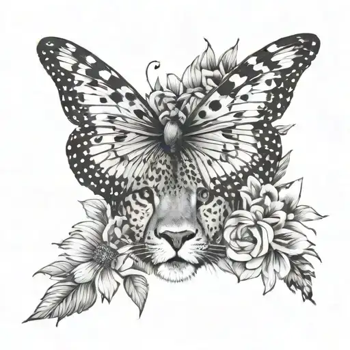 flowers, cheetah, feminine, love, god, wildflower, butterfly, florida, illlinois tattoo design idea