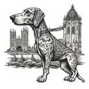 monochrome hound for 50 bday of modern scotish hunter clan and it includes latin cursum perficio with plug of emily 2009 tattoo design idea