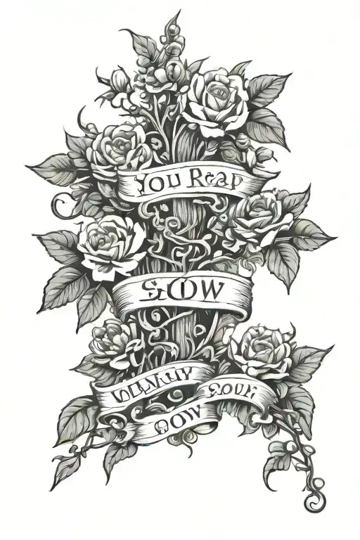 you reap what you sow Galatians 6:7 verse tattoo design idea