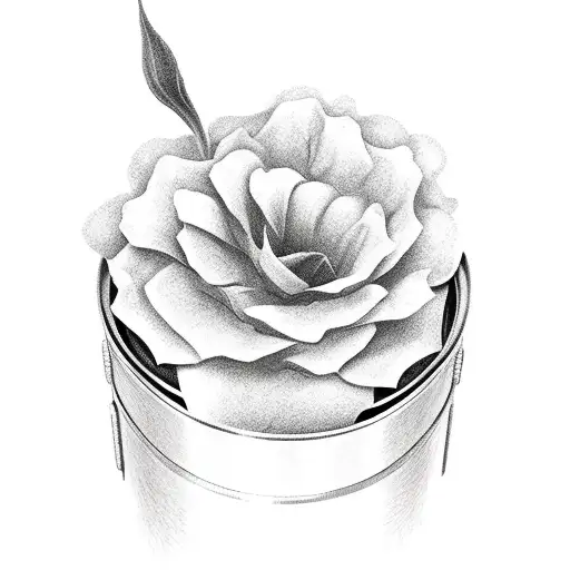 open dr pepper can with flower in it tattoo design idea