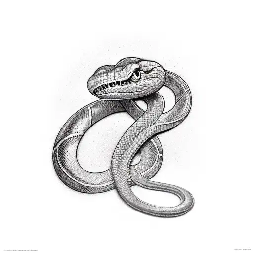 Cool Realistic Snake Tattoo Design For Arm