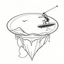 Wakeboard boat floating  tattoo design idea