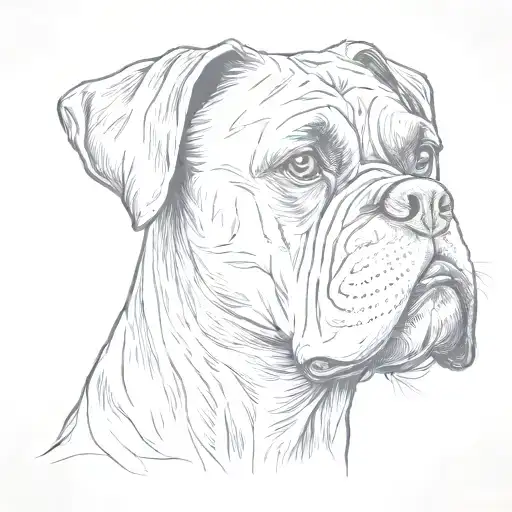 boxer dog tattoo design idea