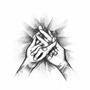 A large hand reaching out to a smaller hand  tattoo design idea