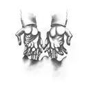 A large hand reaching out to a smaller hand  tattoo design idea