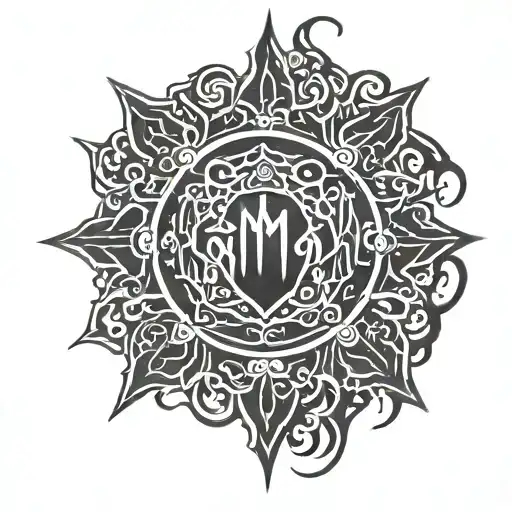Buddhist mantra written tattoo design idea