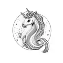 unicorn with a joystick  tattoo design idea