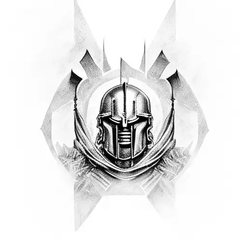 Sketch Spartan Tattoo Idea - BlackInk AI