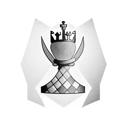 queen chess piece tattoo design idea
