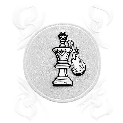 queen chess piece tattoo design idea