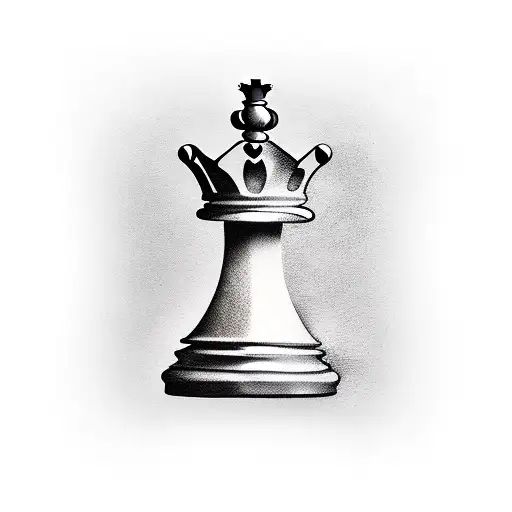 queen chess piece tattoo design idea
