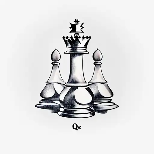 queen chess piece tattoo design idea