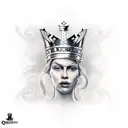 queen chess piece tattoo design idea
