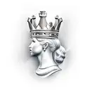 queen chess piece tattoo design idea