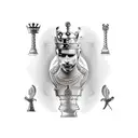 queen chess piece tattoo design idea