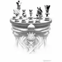 queen chess piece tattoo design idea